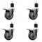 Service Caster 4'' Gray Poly Swivel 1-7/8'' Expanding Stem Caster Set Total Lock Brake, 4PK SCC-EXTTL20S414-PPUB-178-4 - alternate 1